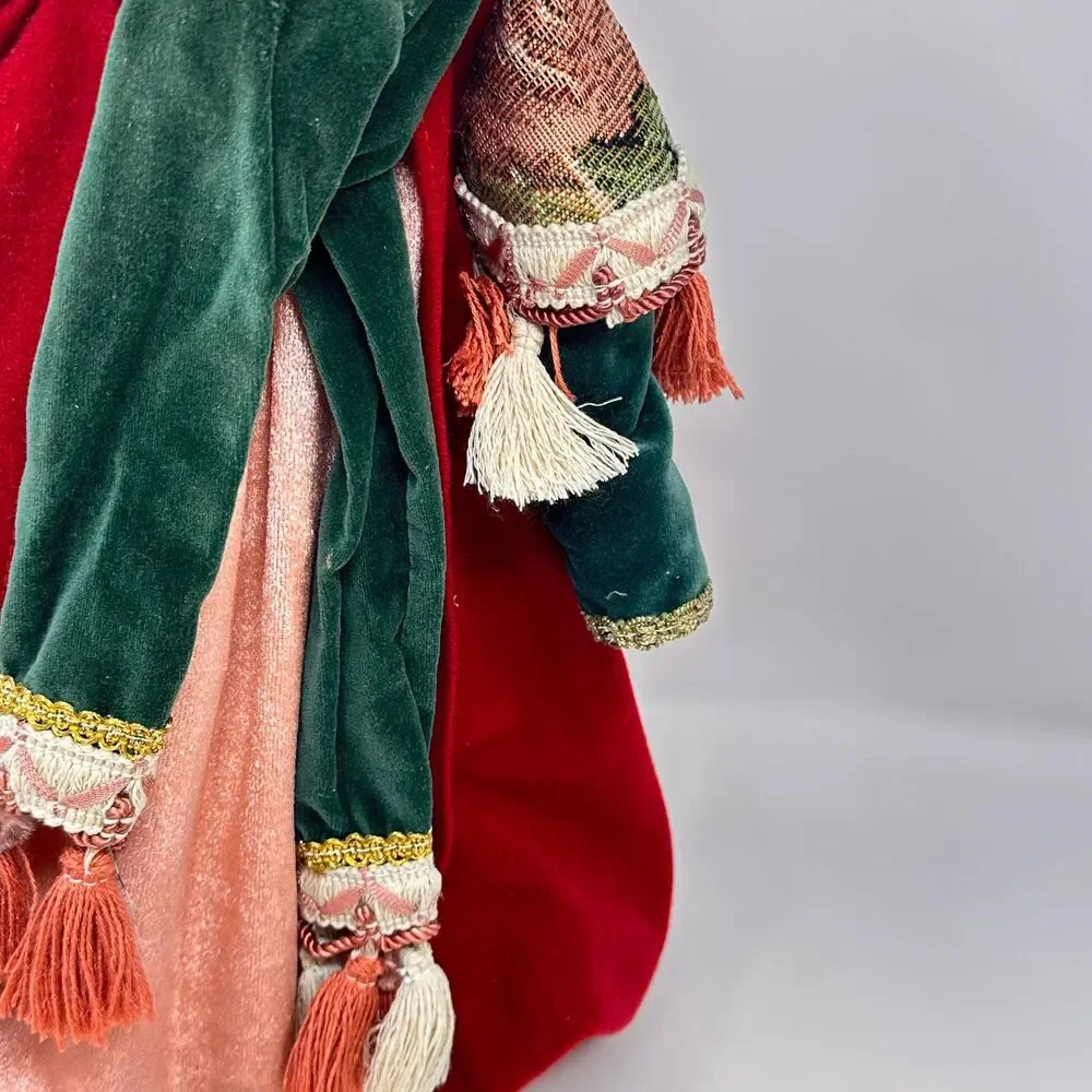 Vintage RR Roman Father Christmas Santa Claus Tree Topper Velvet Robe 15